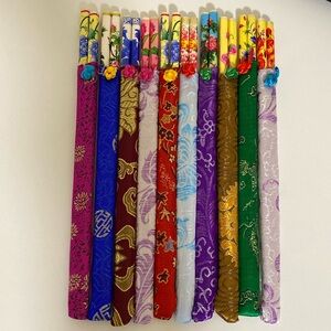 Wooden Chopsticks From Singapore Pack of 10 with Sleeve Holder